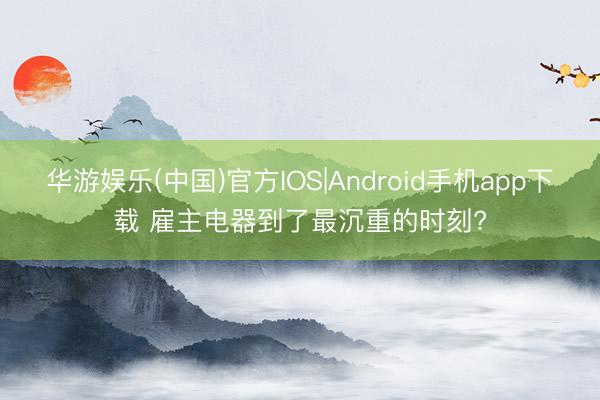 华游娱乐(中国)官方IOS|Android手机app下载 雇主电器到了最沉重的时刻?