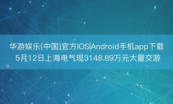 华游娱乐(中国)官方IOS|Android手机app下载 5月12日上海电气现3148.89万元大量交游