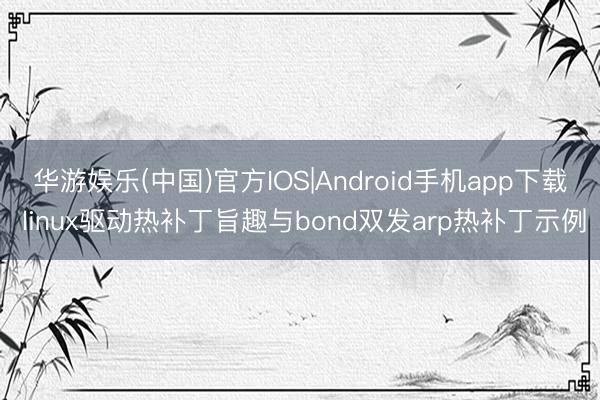 华游娱乐(中国)官方IOS|Android手机app下载 linux驱动热补丁旨趣与bond双发arp热补丁示例