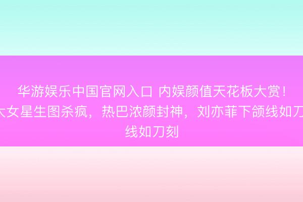 华游娱乐中国官网入口 内娱颜值天花板大赏！8大女星生图杀疯，热巴浓颜封神，刘亦菲下颌线如刀刻