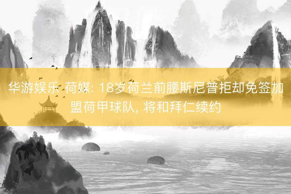 华游娱乐 荷媒: 18岁荷兰前腰斯尼普拒却免签加盟荷甲球队， 将和拜仁续约